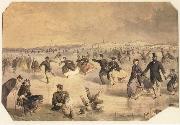 Winslow Homer Skating in Central Park oil painting on canvas